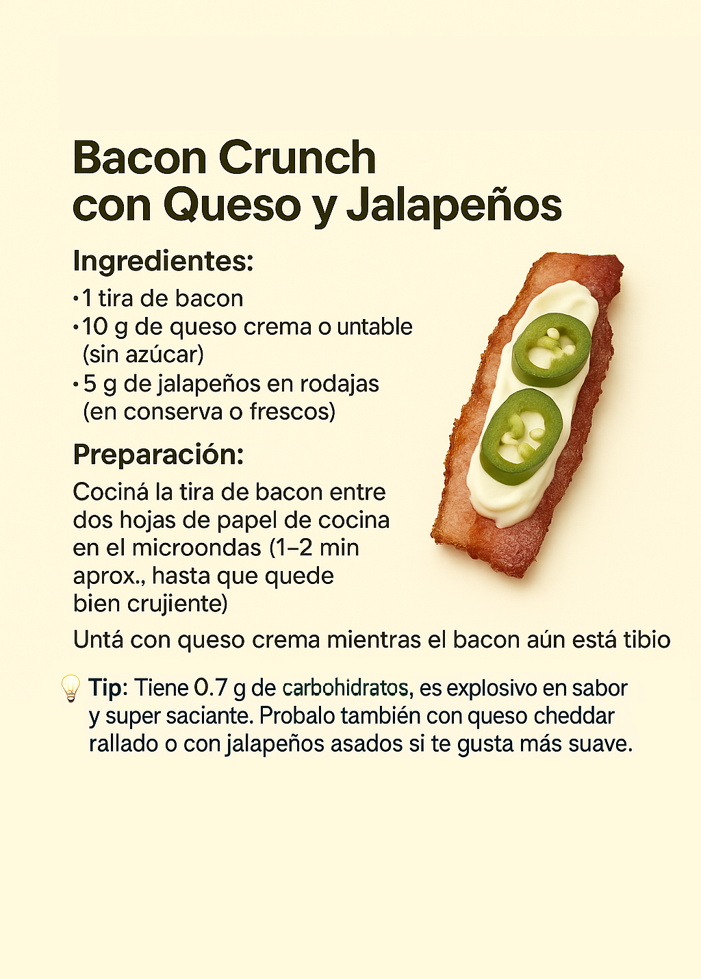 Bacon Crunch con Queso y Jalapeños