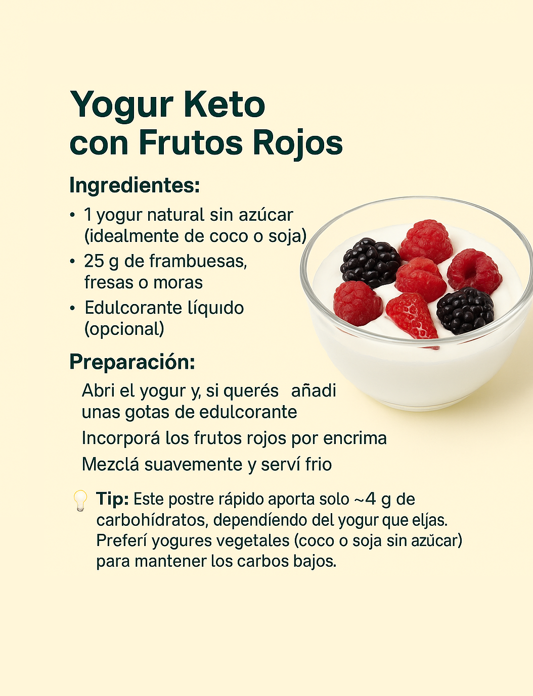 Yogur Keto con Frutos Rojos