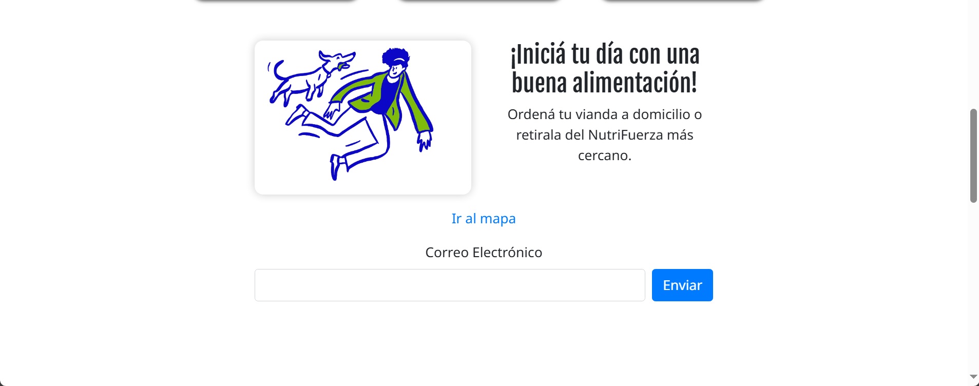 Sección de contacto en NutriFuerza